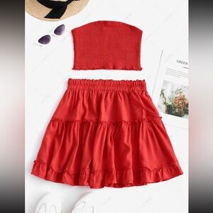 NWOT Zaful Red Two-Piece Jumpsuit